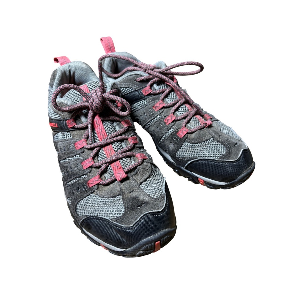 Merrell Hiking Shoes Women 8.5 Grey Strawberry Accentor Ventilator Low Suede